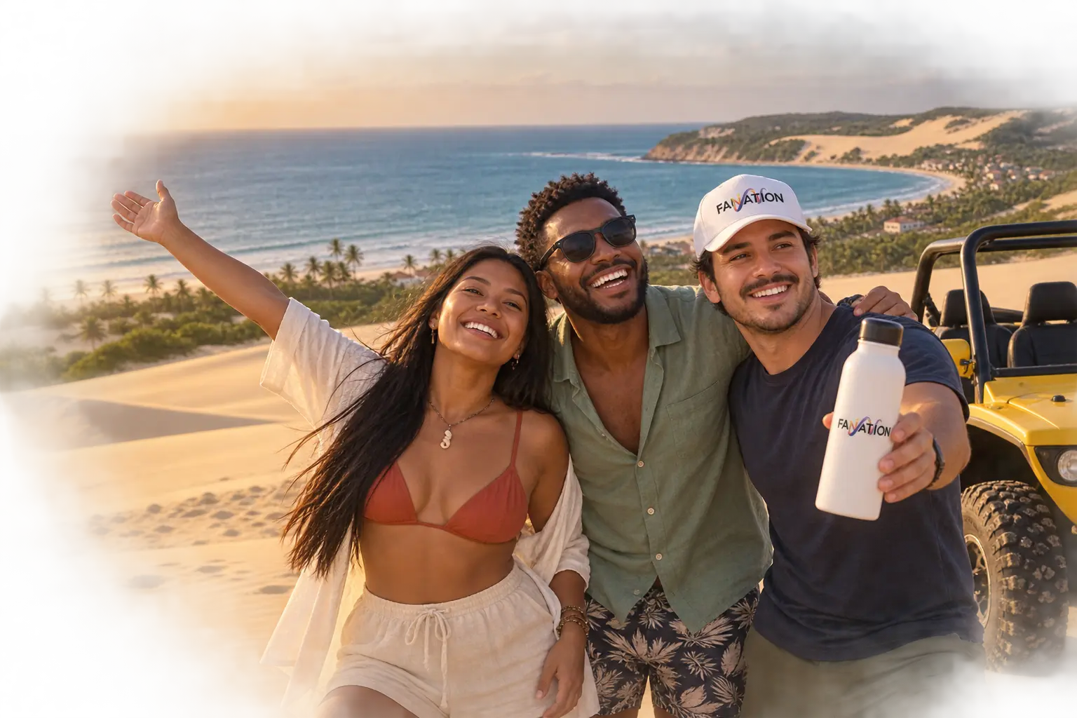 Grupo de viajeros FANATION en las dunas de Natal